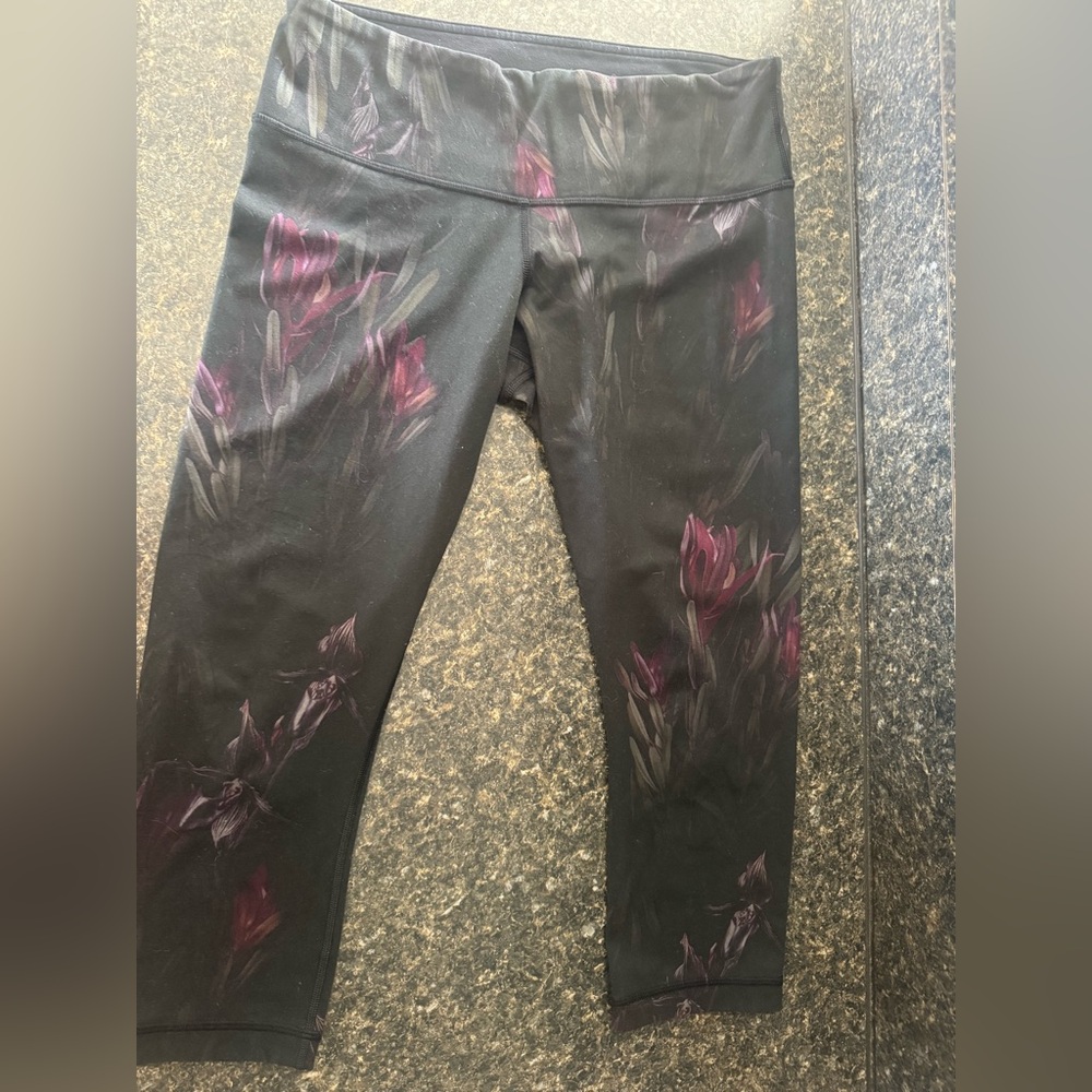 Lululemon Leggins Womens Sz 8 Wunder Under Midnight Iris Multi Black Gym Yoga 20